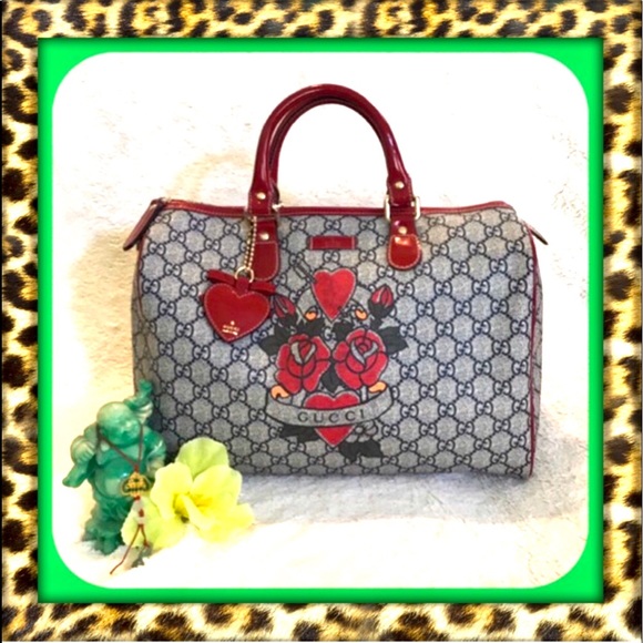 Gucci Handbags - 👑AUTHENTIC Gucci Tattoo Heart Boston Satchel